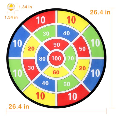 Accmor 29" Large Dart Board for Kids, Kids Dart Board with Sticky Balls, Boys Toys, Backyard Indoor Outdoor Fun Party Play Game Toys Gifts for Boys Girls