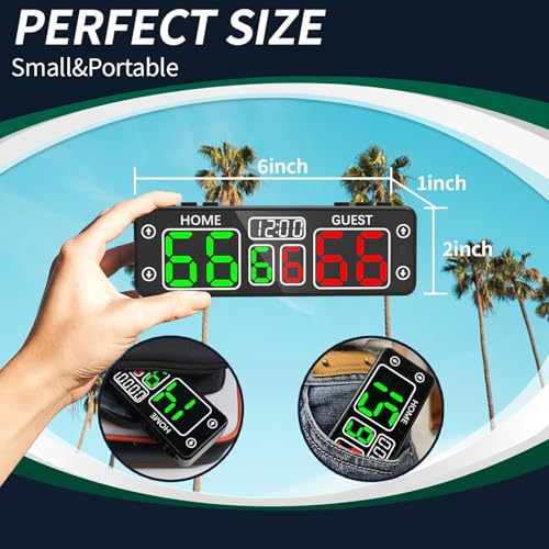YZ LED Digital Scoreboard with Timer, Rechargeable Electronic Score Keeper, Portable Mini Scoreboard for Cornhole, Pickleball, Basketball, Volleyball,Ping Pong, Backyard Games& Family Game Night