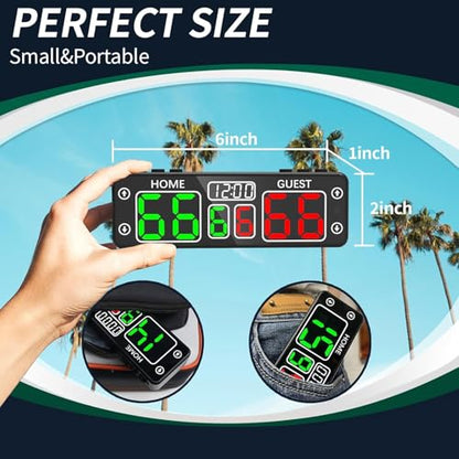 YZ LED Digital Scoreboard with Timer, Rechargeable Electronic Score Keeper, Portable Mini Scoreboard for Cornhole, Pickleball, Basketball, Volleyball,Ping Pong, Backyard Games& Family Game Night