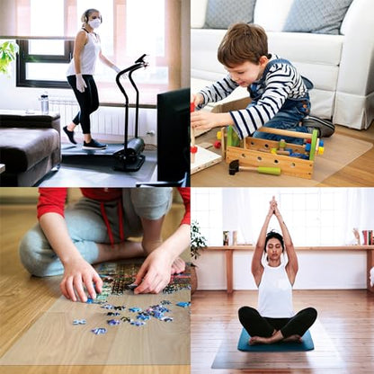 Marvelux Clear Floor Protector Mat, Multi-Purpose PVC Hardwood Floor Protection Mat, Durable Waterproof Plastic Floor Covering, Rectangular, 29.5" x 47" Home and Office Desk Mat - size: 29.5" x 47"