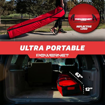 PowerNet Soccer Goal for Backyard, 3Mx2M / 6x4 / 8x4 / 12x6 / 14x7 /18.5x6.5 / 21x7 / 24 x 8 Portable Soccer Net, Sports & Outdoors Training Equipment, Quick Setup 1 Goal & Zipper Storage Bag - style: 21 x 7 FT