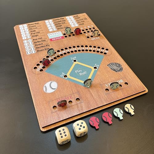 CBLKUS Baseball Dice Board Game,Fun Board Game with Dice,Wooden Baseball Games for Family,Party and Holiday Gatherings,Baseball Board Game Premium Version
