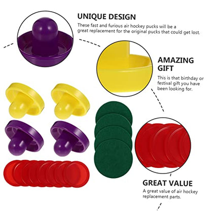 POPETPOP Air Hockey Table Game Set Pucks and Paddles 1 Set of Mini Air Hockey Accessories Fun Family Recreation for Boys and Girls and Adults
