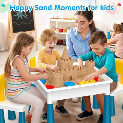 OCATO Kids Activity Table Toddlers Kids Table and Chair Set with 152Pcs Large Marble Run Building Blocks All in One Kid Play Water Tables Sand Tables, STEM Toys for Boys Girls 3 4 5 6 Year Old - color: Multicolor