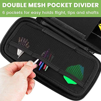 ALKOO Dart Case Holder Bag for 6 pcs Steel and Soft Tip Darts Set | Dart Case Holds 12 Darts with Shafts, Flights and Tips; Hard Shell Travel Pouch Keeps Dart Gear Tidy for Game Night, Leagues - style: Holds 6 Darts