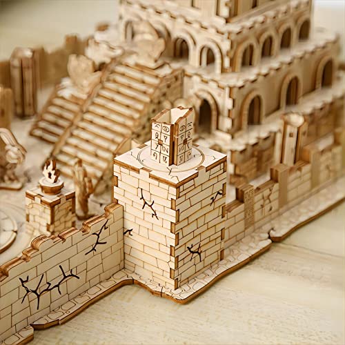 3D Wooden Puzzles The Ruins of The Ancient Temple Model Kits, Brainteaser and Puzzle for Christmas/Birthday,Gifts for Adults and Teens to Build Combination - style: Ruin