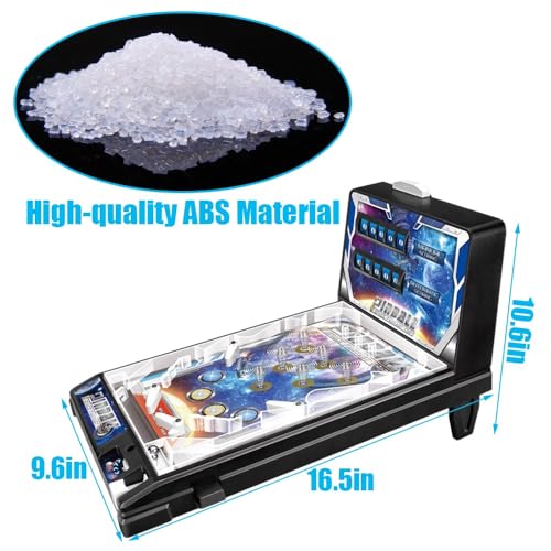 Electronic Tabletop Pinball Game Retro Arcade Pinball Machine for Kids Portable Desktop Ball Shooting Toy with Scorer Light and Sound Birthday Party Gift