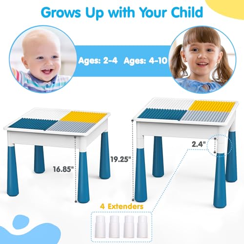 OCATO Kids Activity Table Toddlers Kids Table and Chair Set with 152Pcs Large Marble Run Building Blocks All in One Kid Play Water Tables Sand Tables, STEM Toys for Boys Girls 3 4 5 6 Year Old - color: Multicolor