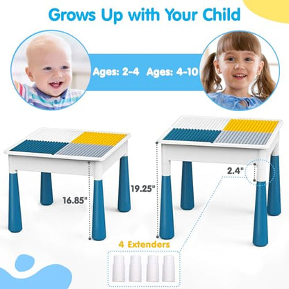 OCATO Kids Activity Table Toddlers Kids Table and Chair Set with 152Pcs Large Marble Run Building Blocks All in One Kid Play Water Tables Sand Tables, STEM Toys for Boys Girls 3 4 5 6 Year Old - color: Multicolor