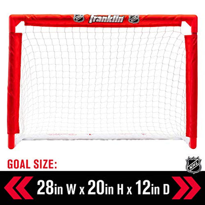 Franklin Sports Mini Hockey Rink Set - Half Rink Knee Hockey Goal, Mini Sticks, and Ball Set - Indoor Mini Hockey Rink - Official NHL Licensed