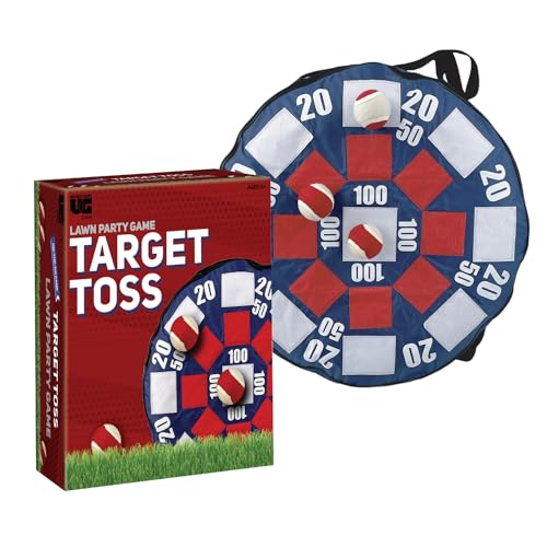 University Games, Lawn Party Collection, Inflatable Dart Ball Game Set with (3) Self Stick Tennis Balls - Fun Indoor + Outdoor Tennis Toss - 24" x 24"