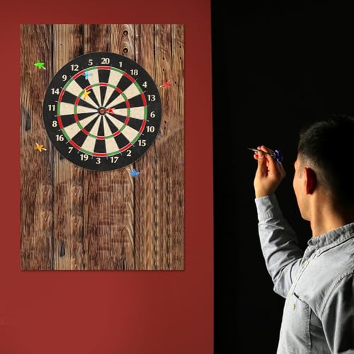 Wood Grain Dart Board Wall Protector Dartboard Surround Wall Protector Felt Dartboard Wall Protection Self-Adhesive Spliced Wall Surround Board Dart Board Backing Felt Wall Tiles Cork Board