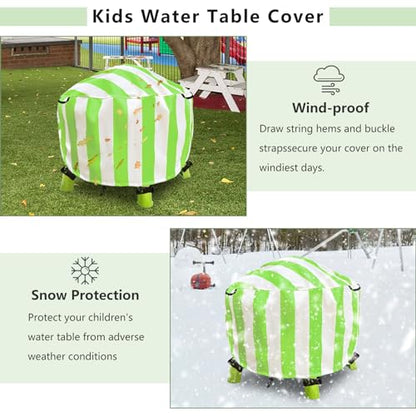 Water Table Cover Spiralin' Seas Waterpark Outdoor Sand Water Play Table Cover 34X34X18 inch-(Cover only)-Green - color: Green
