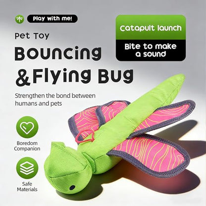 Duck Dragonfly Oxford Launching Flying Dog Toy with Rope Slingshot Chase Fetch Training Interactive Dog Toy Outdoor Interactive Toys for Pets (Snake) - color: Snake