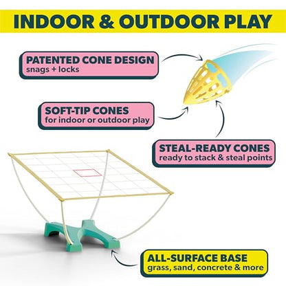 The Original Cone Toss Outdoor Target Tossing Outdoor Game | A New Twist on Cornhole and Bean Bag Toss Games | Perfect for Family, Friends, BBQs, & Tailgates | Fun for all Ages, 8 and Up