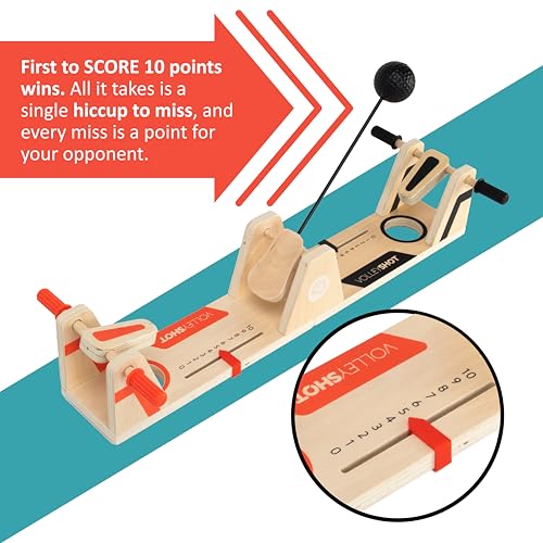 Fat Brain Toys VolleyShot - Wooden 2-Player Tabletop Skill Game for Kids & Adults