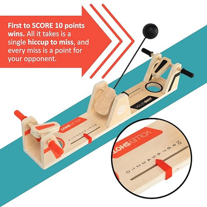 Fat Brain Toys VolleyShot - Wooden 2-Player Tabletop Skill Game for Kids & Adults