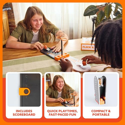 Flick & Swish Basketball Hook & Ring Game By Relatable, Exciting 2 Player Games Everyone Can Enjoy, This Mini Basketball Game Includes 1 Court Board and Instructions