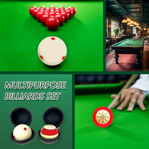 2 Pcs Billiards Cue Ball 2-1/4" Pool Cue Ball Practice Training Artifact with A Pair of Three Finger Billiard Gloves 2 Pool Box Bag Table Training for Table Accessories - style: Fashion