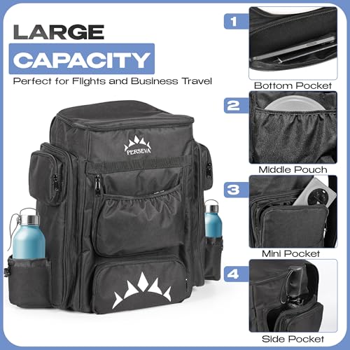 Lightweight Frisbee Disc Golf Bag with Cooler for Large Storage – Disc Golf Carry Bag with Comfortable Strap, Extra Padding & Multiple Pockets for Water Bottles, 18 Frisbee Disk, 12 Cans
