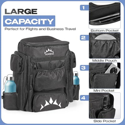Lightweight Frisbee Disc Golf Bag with Cooler for Large Storage – Disc Golf Carry Bag with Comfortable Strap, Extra Padding & Multiple Pockets for Water Bottles, 18 Frisbee Disk, 12 Cans