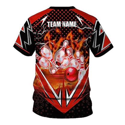 Rivelus Personalized Name Bowling Shirts for Men and Women 3D, Bowling Shirts for Team Bowling, Bowling Shirts Gift - color: Blm16