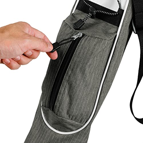 Orlimar Pitch ’n Putt Lightweight Sunday Golf Bag with Stand, Ultra-Light Carry Design, Two-Way Divider Top, Shoulder Strap, Compact Carry Golf Bag for Men & Women - color: Smoke Gray