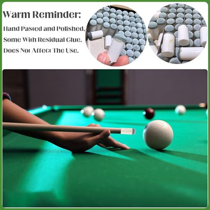 20pcs Slip On Pool Cue Tips, 4 Sizes Pool Queue Stick Tips Replacement Kit, Billiard Cue Sticks Tips Pool Cue Repair Kit Pool Table Accessories (9mm/ 10mm/ 12mm/ 13mm, Each Size 5pcs)