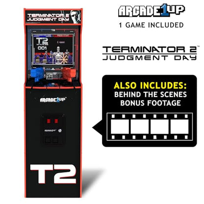Arcade1Up Terminator 2 Deluxe Arcade Machine with Real-Feel Arcade Guns, 17" BOE Color Monitor, Dual Speakers and Wi-Fi Online Leaderboards, 5' Tall