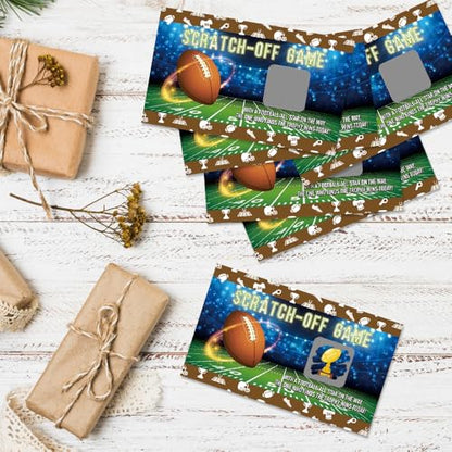 50 Pcs Football Theme Scratch Off Game Cards, Rugby Scratch Cards for Baby Shower Birthday Party, Sports Lottery Group Games Enterprises Activity Supplies for Football Lovers, Football Party - color: Blue