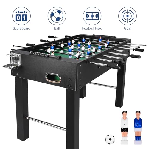 47Inch Large Foosball Table for Adults Multifunction Gaming Table Heavy Duty Soccer Playing Desk Heavy-Duty Football Arcade for Family Night/Game Room/Party