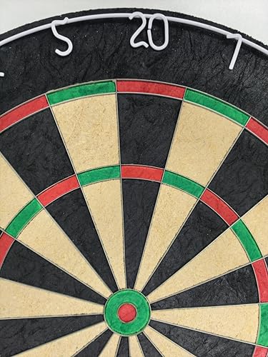 Professional Sisal Dartboard - 18" Brazilian Sisal Dart Board with Ultra-Slim Triangle Wire & Staple-Free Bullseye - Self-Healing Fiber Board for Steel Tip Darts