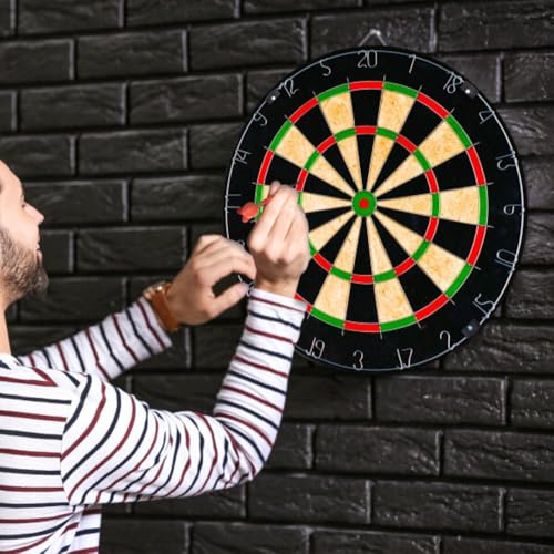 Dart Board – Tournament Sized Indoor Hanging Number Target Game for Steel Tip Darts – Dartboard with Mounting Hardware by Hey Play - size: 18 x 1.75-Inch