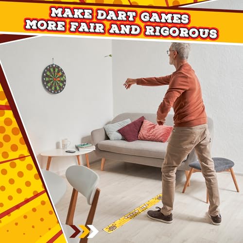 Fuyoooo 20 Pcs Dart Throw Line Floor Sticker PVC Dart Board Line Stickers Board Floor Marker Toe Line Marker for Target Game Players Lovers Party Accessories, 23 x 3.15 Inch