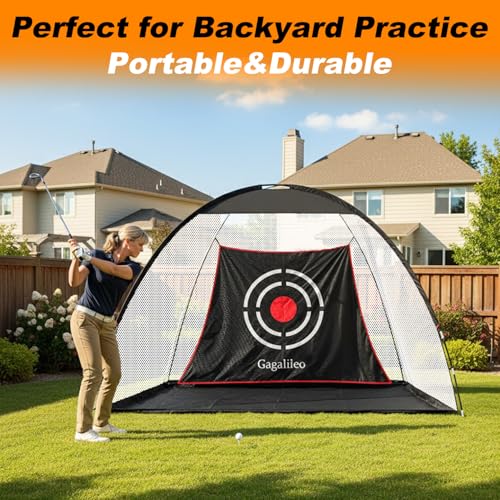 Gagalileo Golf Target Cloth: Protective Net Portable Easy Setup with S-Hooks & Ropes Indoor Outdoor Practice All Golfers Training Accuracy for Backyard Garage - size: 7.8X5X3.6FT