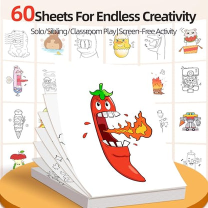 Cavnewt Kids Coloring Book with Foldable Surprise Design, Expandable Long Coloring Pages, Creative Drawing Activity Book for Toddlers & Kids, Screen-Free Travel Activity,Ideal Gift for Kids