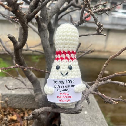 Bowling Accessories Crochet Gifts, Emotional Support Bowling Pin Office Desk Decor Decorations for Women Men (To My Love Gift) - style: To My Love Gift