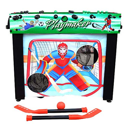 Hathaway Playmaker 3-in-1 Foosball Multi-Game Table with Soccer and Hockey Target Nets for Kids