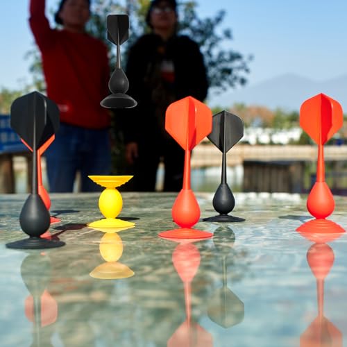 Sucker Darts Throwing Game Set, Silicone Suction Cup Toys - color: Red+black Flights