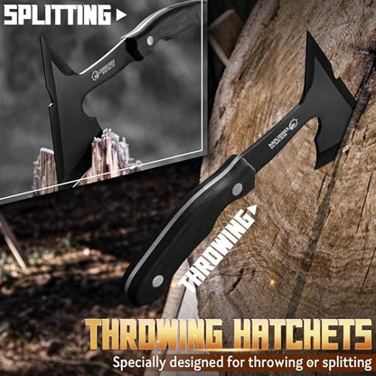 Dream Reach Professional Throwing Axe Set – 3-Pack High-Carbon Steel Throwing Axes for Backyard with Sheaths and Ergonomic Handles for Competition and Recreation, for Men