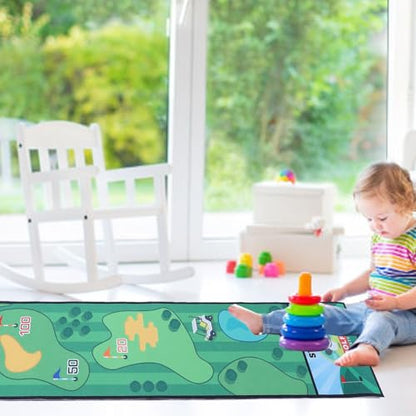 Mini Bowling Set, Tabletop Bowling Game Portable Foldable Mat for Family Game Nights Parties, with Smooth Wrinkle Free Surface for Indoor Outdoor Entertainment