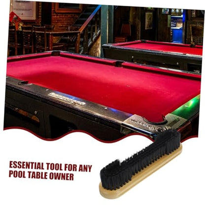 DECHOUS Pool Table Rail Brush and Crevice Cleaning Tool with Wooden Handle, 12-inch Narrow Gap Billiard Table Cleaning Kit for Dust and Debris Removal in Game Rooms and Sports Areas