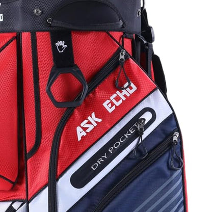 ASK ECHO T-Lock Golf Cart Bag, Quiet 14-Way Full-Length Divider - color: Navy Blue