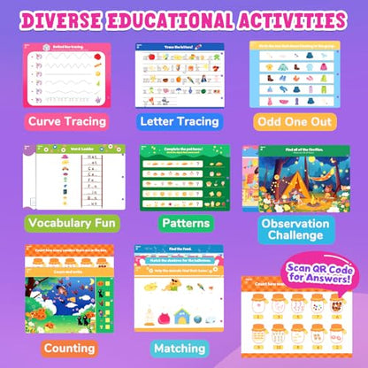 JoyCat Seek & Find Game Book, Educational Toys for Girls Ages 3-5, Preschool Learning Activities for Toddlers & Kids, Christmas Road Trip Travel Toys for Car & Airplane, Gifts for 3 4 5 6 Year Olds - style: 3. Seek & Find Girls