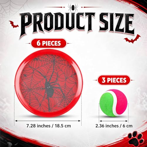 Arrowbash Toss and Catch Ball Game for Kids, 6 Paddles and 4 Sticky Balls, Toddler Baseball Glove & Catch Ball Toys Beach Outdoor Toys Birthday Gift Set for Ages 5 6 7 8-12(6 Pcs,Spider) - style: Spider