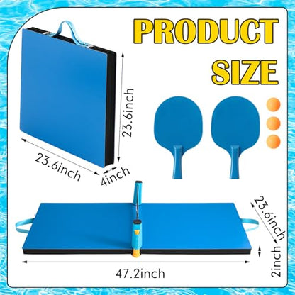 WinnerWhy 2026 Upgrade Heavy Duty Pool Table Tennis Floating Set Foldable Portable High Elasticity Table Tennis Floating Double Layer for Pool Game