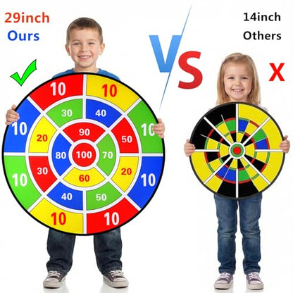 2 Pack 29" Kids Dart Board Game Set, Large Dart Board Toys with 24 Sticky Balls, Boys Toys, Indoor Outdoor Sport Fun Party Game Toys for Kids Boys Girls Ages 3-12