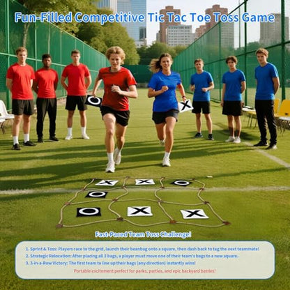 Nattork Outdoor Giant Tic Tac Toe Game for Kids Adult Family, Large Outside Lawn Yard Backyard Carnival Field Day Game, Birthday Party Family Reunion Games Playground - color: BLACK AND WHITE 3*3FT WOOD