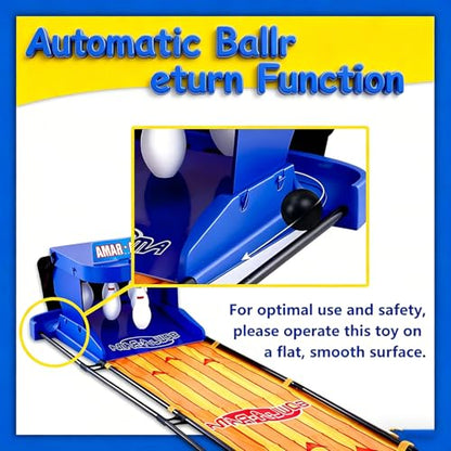 Electronic Bowling Alley Game for Home, 3.5m Indoor Bowling Game with LED Scoreboard, Auto Reset, Lighting and Sound Effects, Bowling