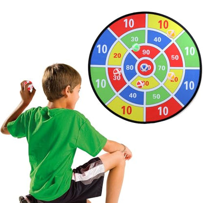 29" Kids Dart Board Game Set, Large Dart Board Toys with 24 Sticky Balls, Sticky Dart Board Indoor Outdoor Sport Fun Party Game Toys for Kids Boys Girls Ages 3 4 5 6 7 8 9 10
